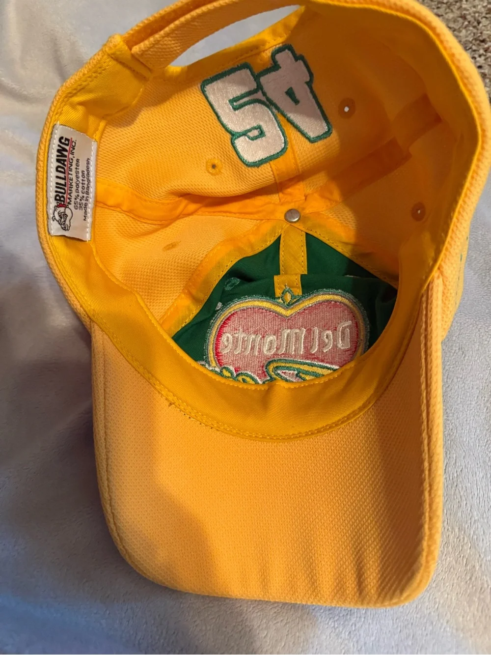 Del Monte Racing green and yellow embroidered adjustable size hat